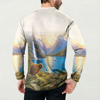 New Zealand Flag Button Sweatshirt Scenic Nature LT05 - Polynesian Pride