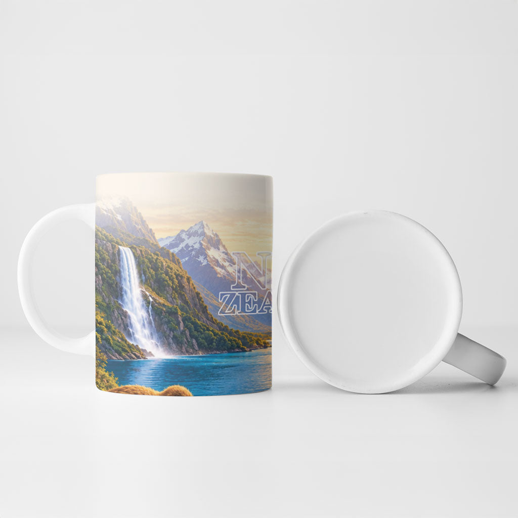 New Zealand Flag Ceramic Mug Scenic Nature LT05 - Polynesian Pride