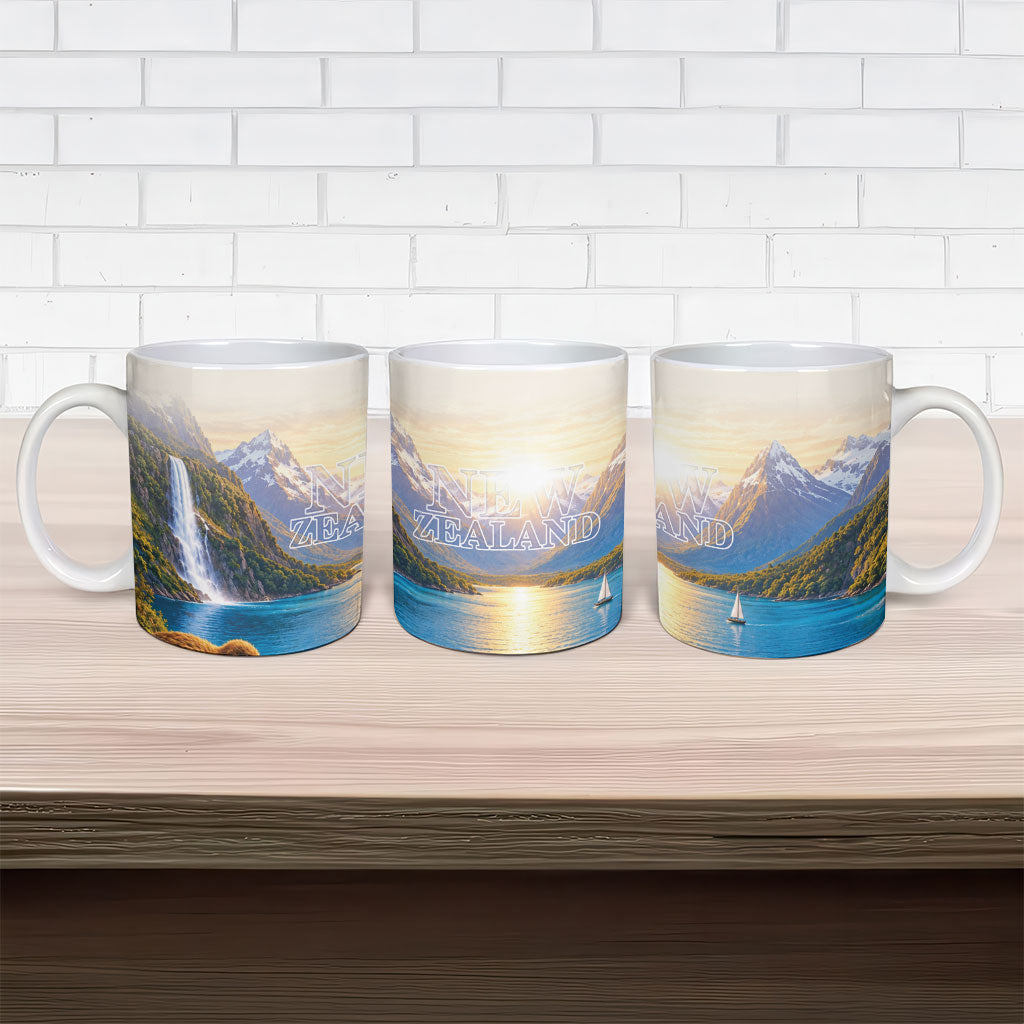 New Zealand Flag Ceramic Mug Scenic Nature LT05 - Polynesian Pride