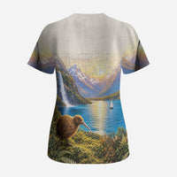 New Zealand Flag Scrub Top Scenic Nature LT05 - Polynesian Pride
