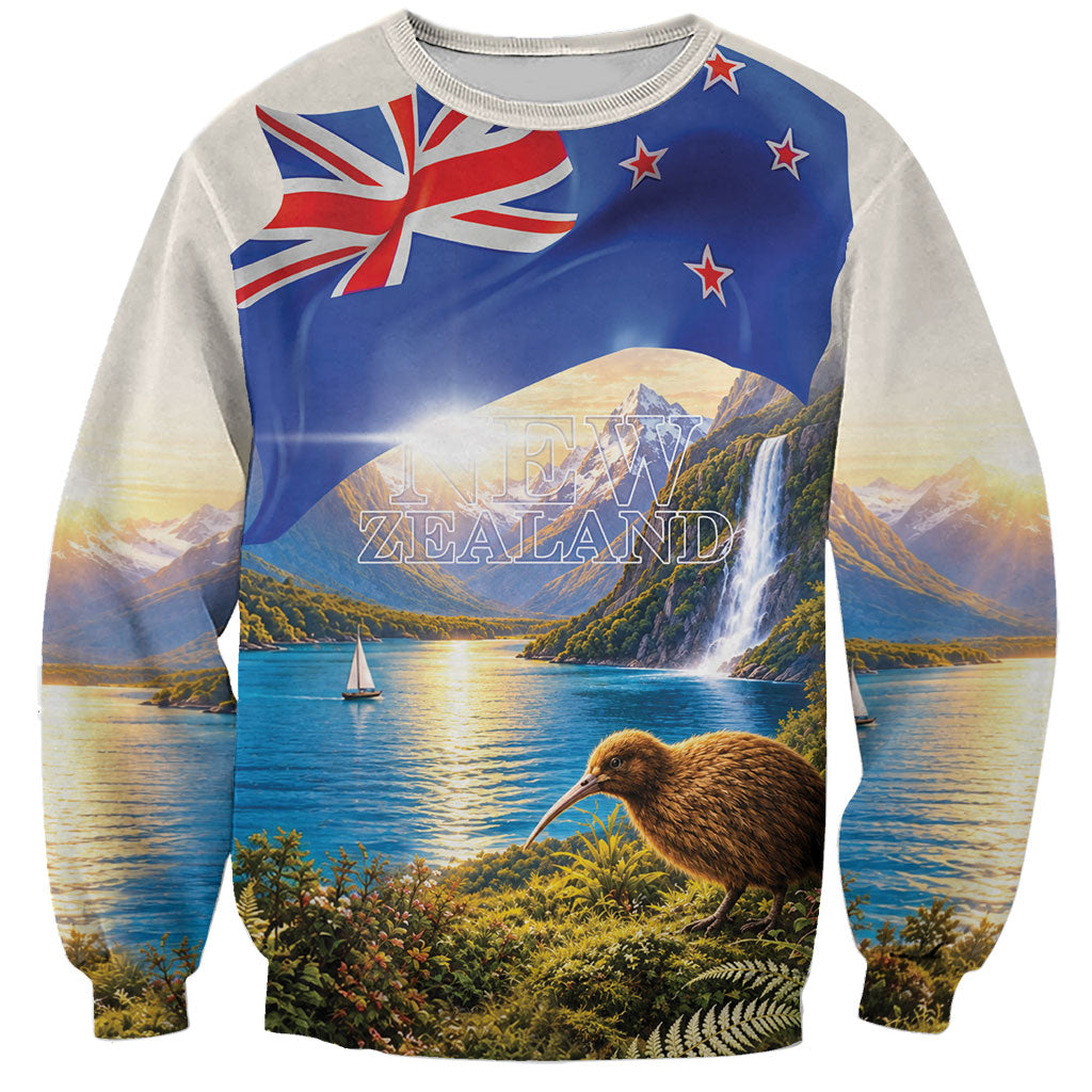 New Zealand Flag Sweatshirt Scenic Nature LT05 Unisex Multicolor - Polynesian Pride