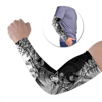New Zealand Aotearoa Hipi Arm Sleeves Maori Pattern LT05 Set of 2 Black - Polynesian Pride