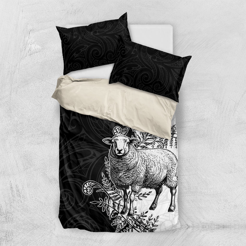 New Zealand Aotearoa Hipi Bedding Set Maori Pattern LT05 US Twin 172cm x 218cm Black - Polynesian Pride