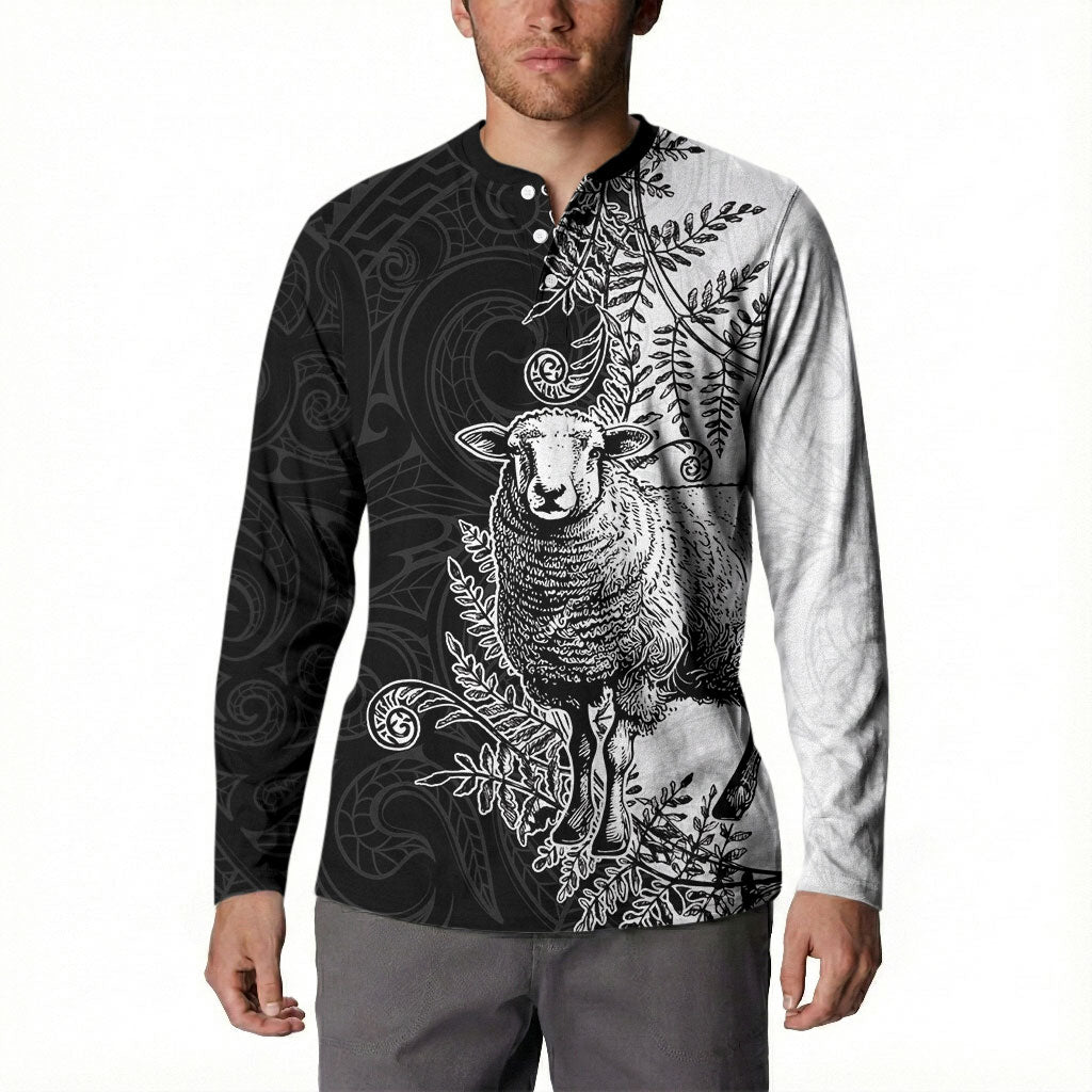 New Zealand Aotearoa Hipi Button Sweatshirt Maori Pattern LT05 - Polynesian Pride