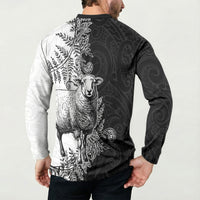 New Zealand Aotearoa Hipi Button Sweatshirt Maori Pattern LT05 - Polynesian Pride