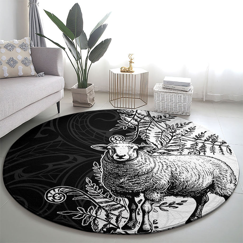 New Zealand Aotearoa Hipi Round Carpet Maori Pattern LT05 - Polynesian Pride