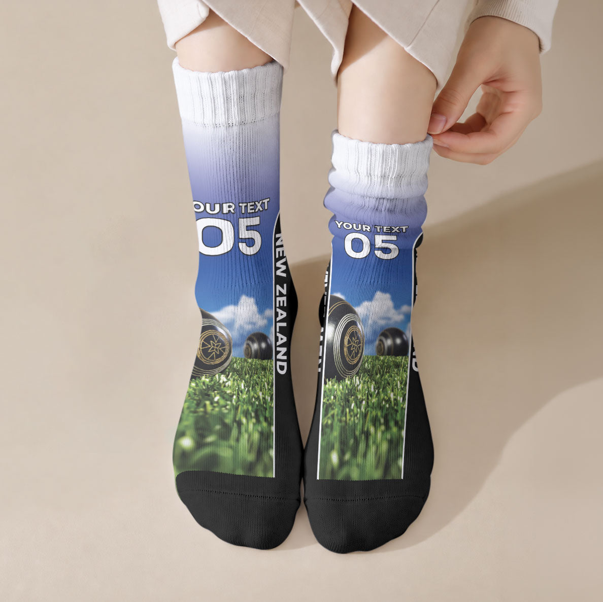 Custom New Zealand Lawn Bowls Crew Socks Unique Style LT05 Crew Socks Multicolor - Polynesian Pride
