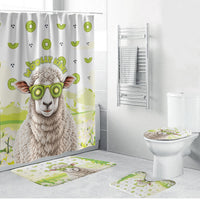 New Zealand Funny Woolly Kiwi Sheep Bathroom Set LT05 Bathroom Set (4 pcs) White - Polynesian Pride