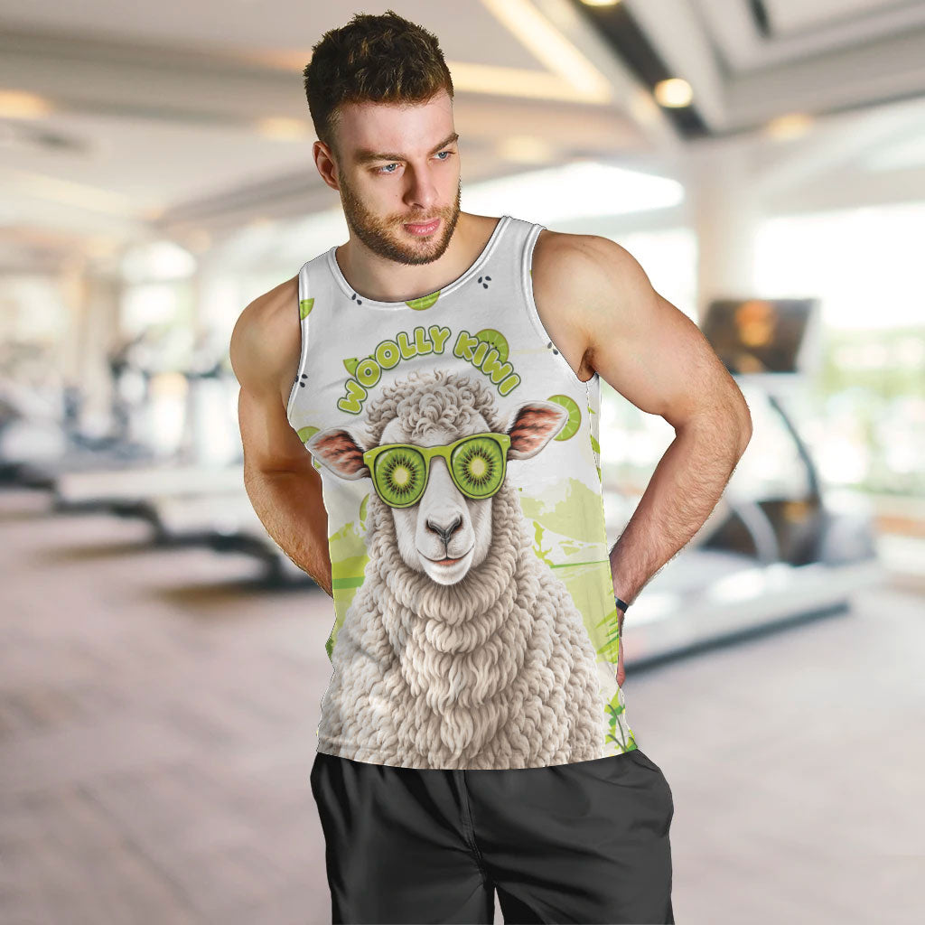New Zealand Funny Woolly Kiwi Sheep Men Tank Top LT05 White - Polynesian Pride