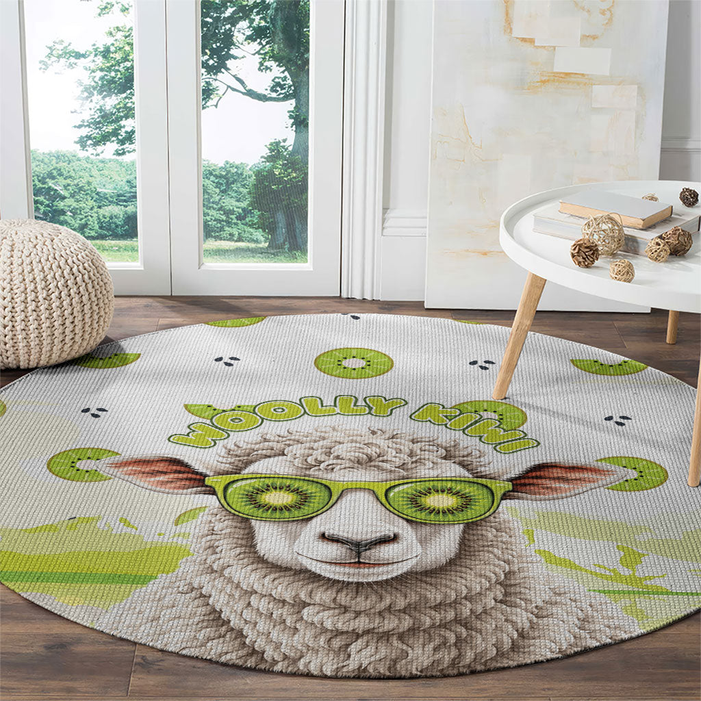 New Zealand Funny Woolly Kiwi Sheep Round Carpet LT05 - Polynesian Pride