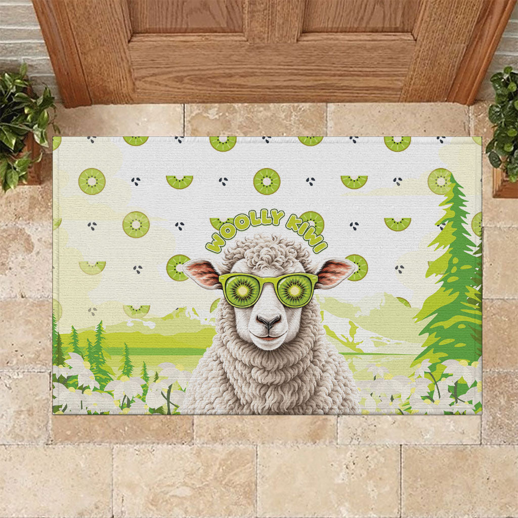 New Zealand Funny Woolly Kiwi Sheep Rubber Doormat LT05 White - Polynesian Pride