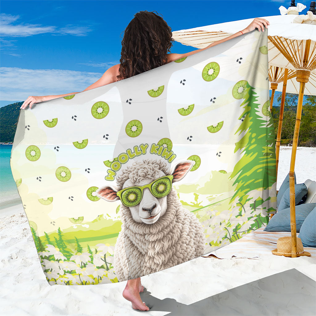 New Zealand Funny Woolly Kiwi Sheep Sarong LT05 One Size 44 x 66 inches White - Polynesian Pride