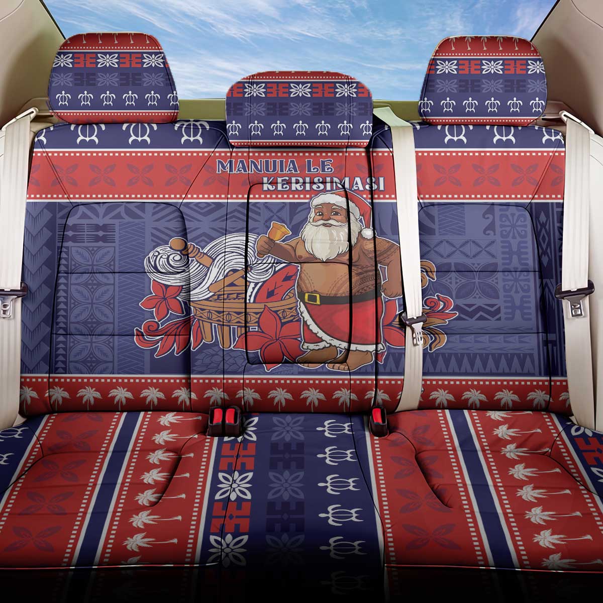 Samoa Christmas Back Car Seat Cover Samoan Santa Claus Manuia Le Kerisimasi