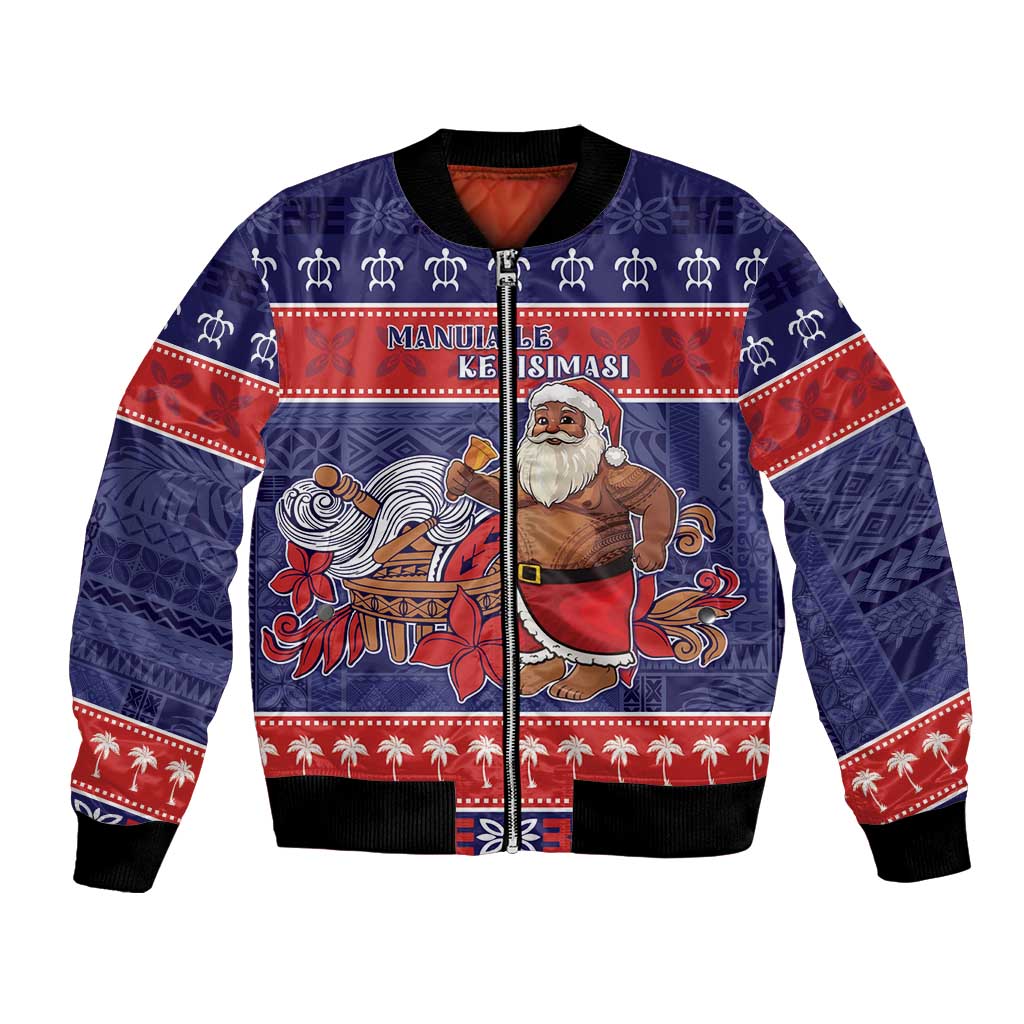 Samoa Christmas Bomber Jacket Samoan Santa Claus Manuia Le Kerisimasi