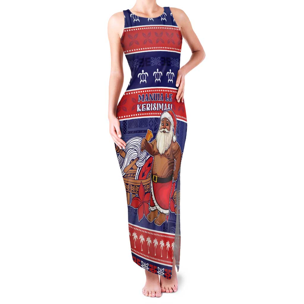 Samoa Christmas Family Matching Tank Maxi Dress and Hawaiian Shirt Samoan Santa Claus Manuia Le Kerisimasi