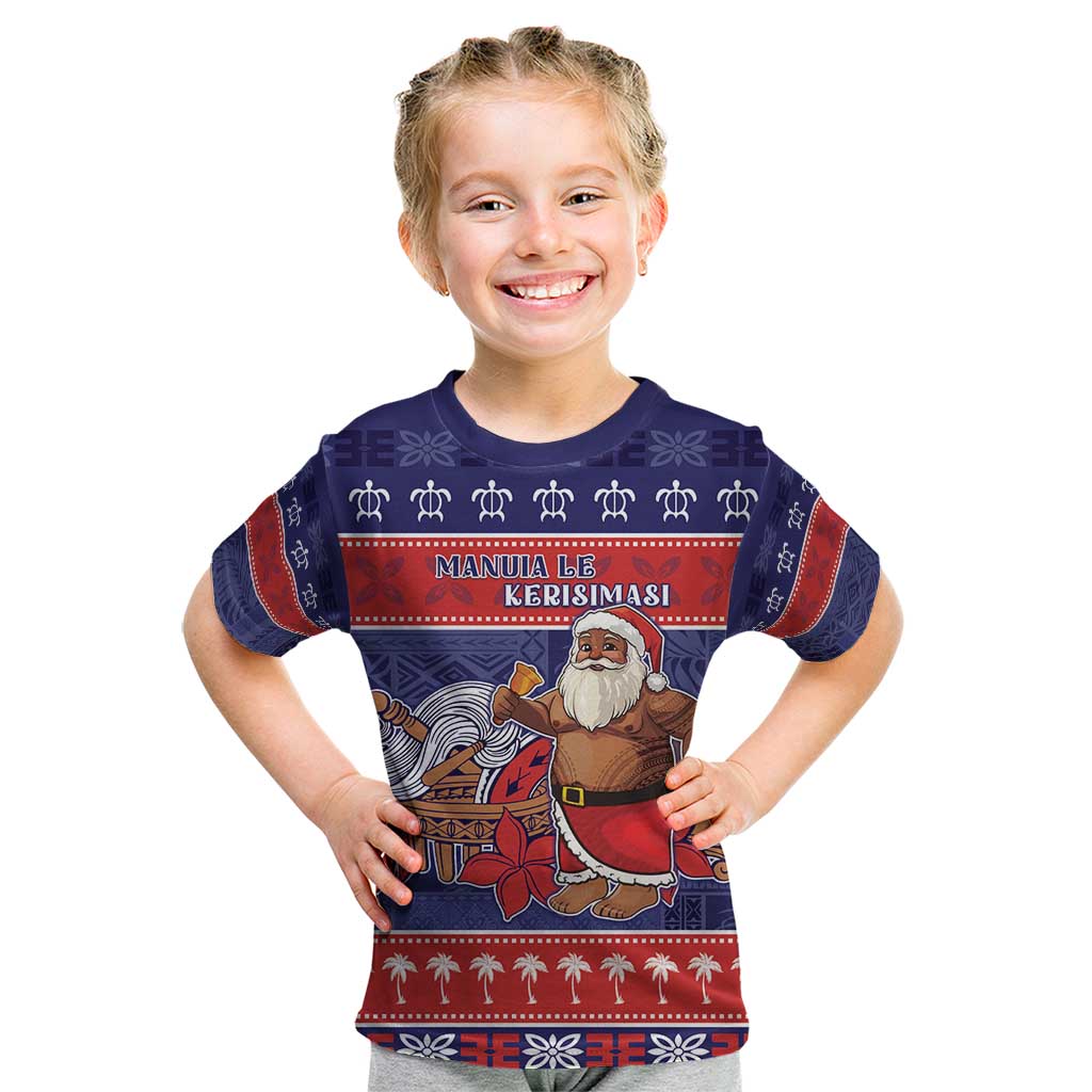 Samoa Christmas Kid T Shirt Samoan Santa Claus Manuia Le Kerisimasi