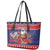 Samoa Christmas Leather Tote Bag Samoan Santa Claus Manuia Le Kerisimasi