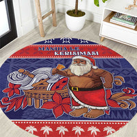 Samoa Christmas Round Carpet Samoan Santa Claus Manuia Le Kerisimasi