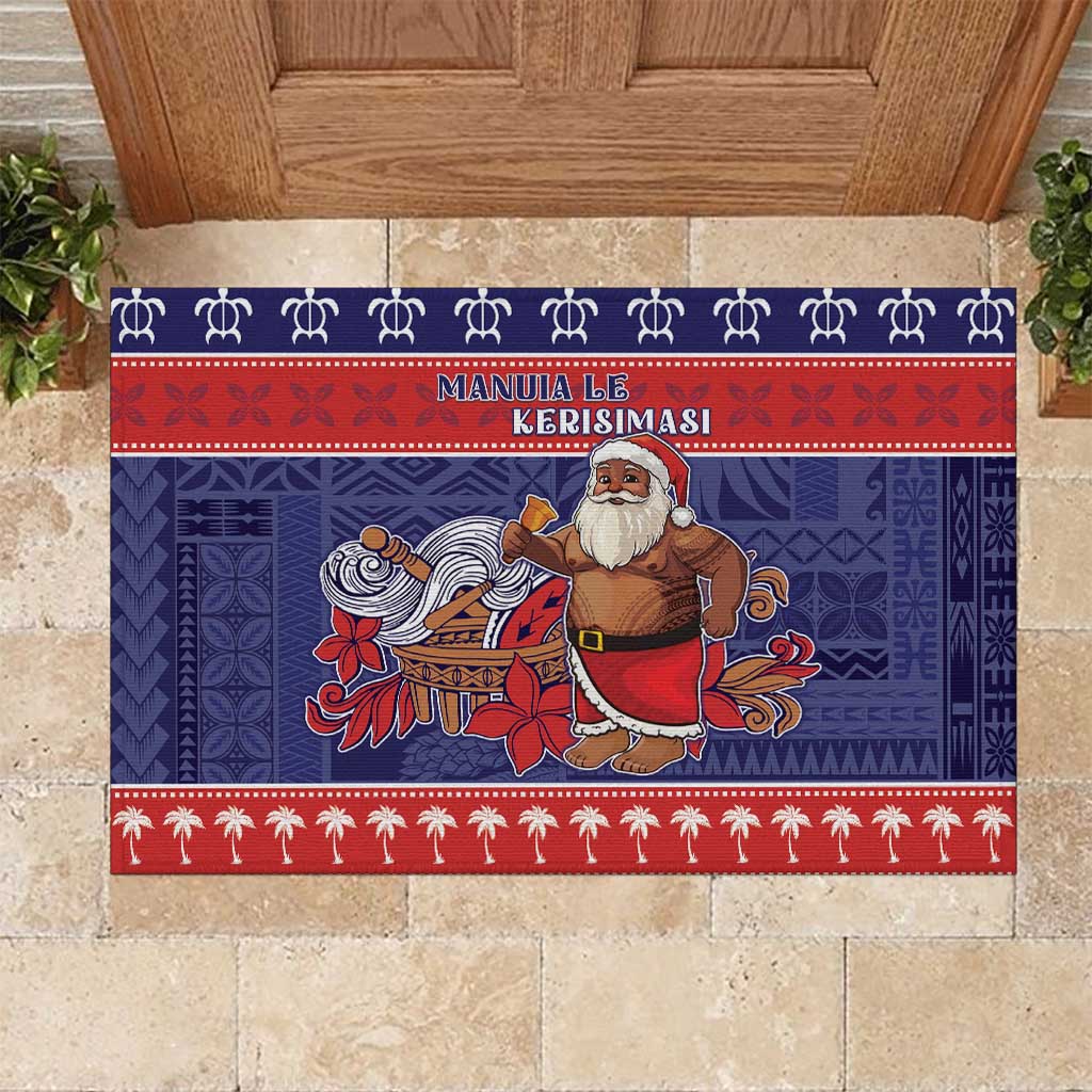 Samoa Christmas Rubber Doormat Samoan Santa Claus Manuia Le Kerisimasi