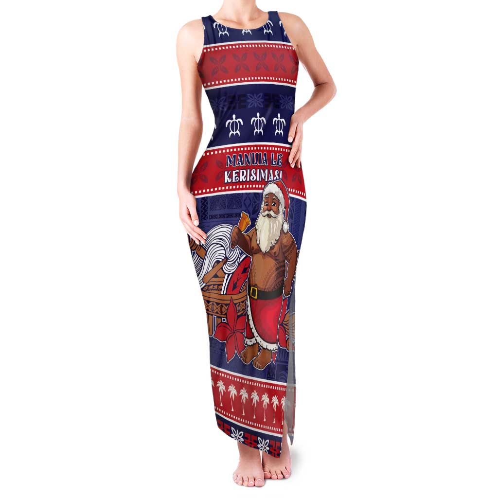 Samoa Christmas Tank Maxi Dress Samoan Santa Claus Manuia Le Kerisimasi