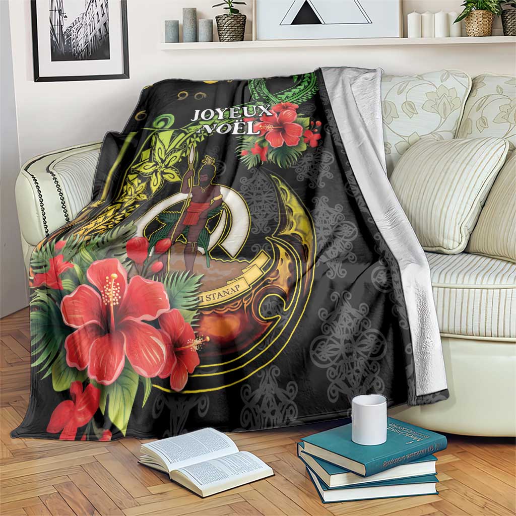 Love Vanuatu Christmas Blanket God Yumi Polynesian Tribal Pattern LT05 Black - Polynesian Pride