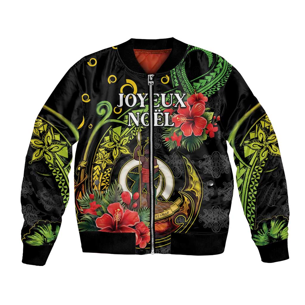 Love Vanuatu Christmas Bomber Jacket God Yumi Polynesian Tribal Pattern