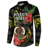 Love Vanuatu Christmas Button Sweatshirt God Yumi Polynesian Tribal Pattern LT05 - Polynesian Pride