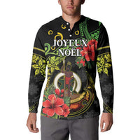 Love Vanuatu Christmas Button Sweatshirt God Yumi Polynesian Tribal Pattern LT05 - Polynesian Pride