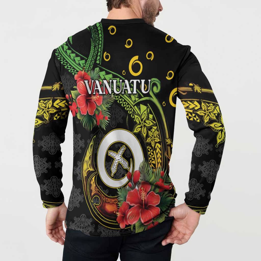 Love Vanuatu Christmas Button Sweatshirt God Yumi Polynesian Tribal Pattern LT05 - Polynesian Pride