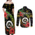 Love Vanuatu Christmas Couples Matching Off Shoulder Maxi Dress and Long Sleeve Button Shirt God Yumi Polynesian Tribal Pattern