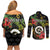 Love Vanuatu Christmas Couples Matching Off Shoulder Short Dress and Long Sleeve Button Shirt God Yumi Polynesian Tribal Pattern