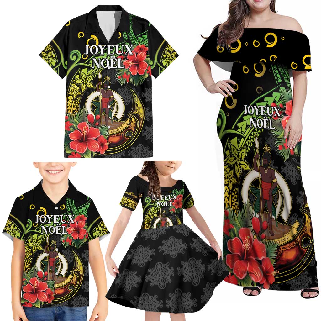 Love Vanuatu Christmas Family Matching Off Shoulder Maxi Dress and Hawaiian Shirt God Yumi Polynesian Tribal Pattern