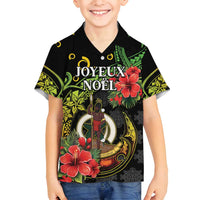 Love Vanuatu Christmas Family Matching Off Shoulder Short Dress and Hawaiian Shirt God Yumi Polynesian Tribal Pattern