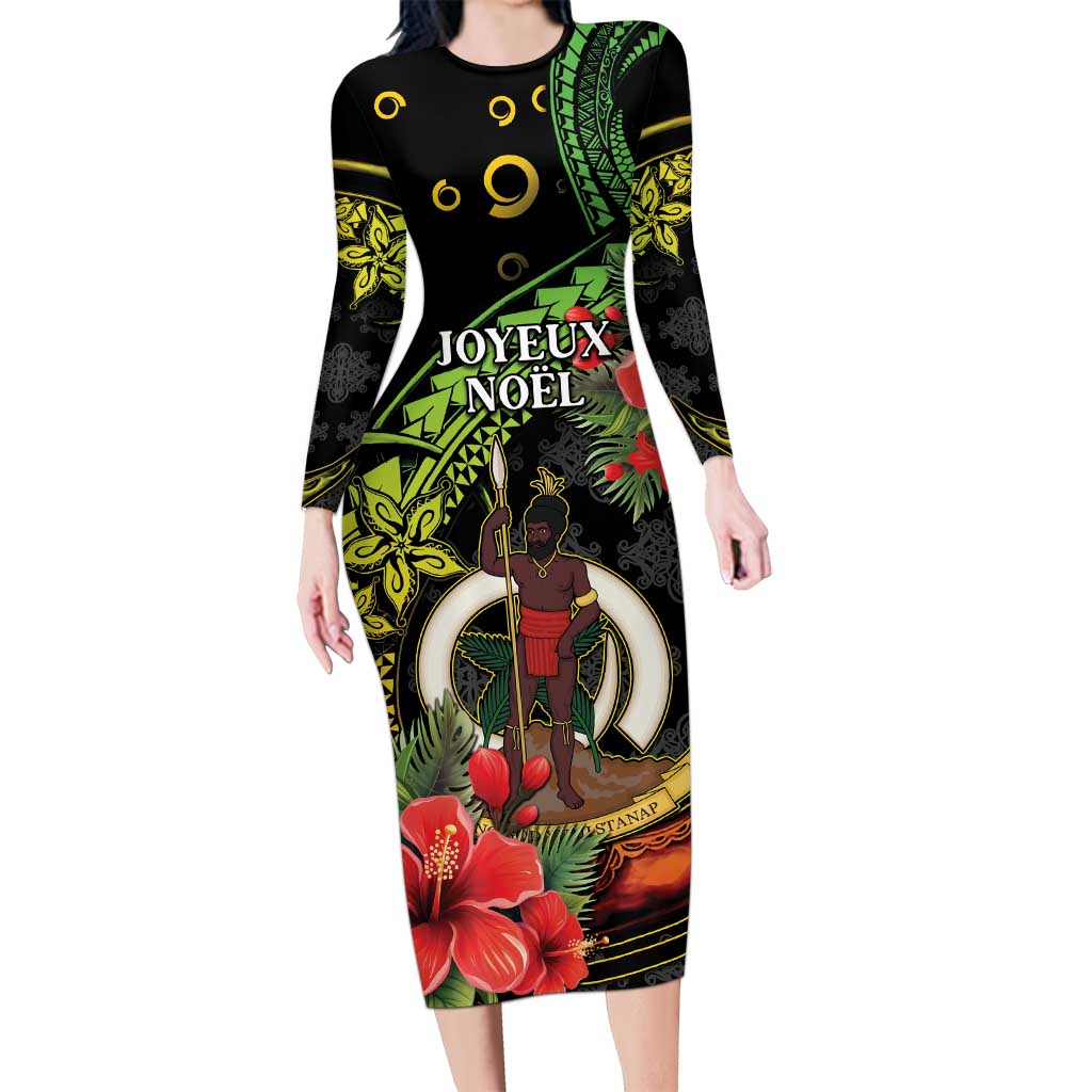 Love Vanuatu Christmas Long Sleeve Bodycon Dress God Yumi Polynesian Tribal Pattern