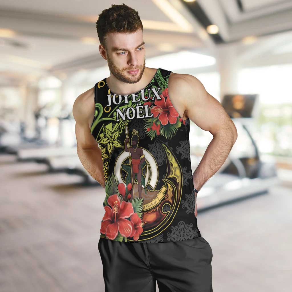Love Vanuatu Christmas Men Tank Top God Yumi Polynesian Tribal Pattern LT05 Black - Polynesian Pride