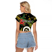 Love Vanuatu Christmas Raglan Cropped T Shirt God Yumi Polynesian Tribal Pattern LT05 - Polynesian Pride
