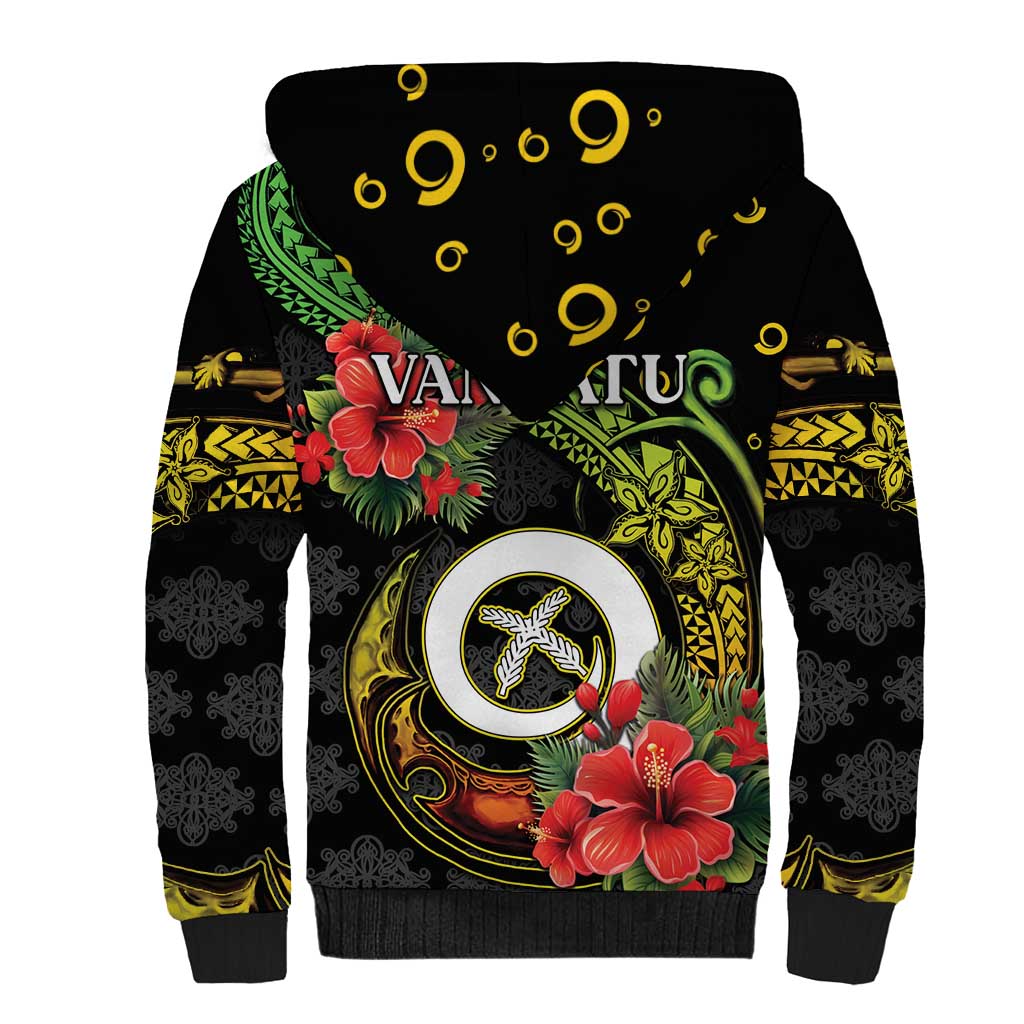 Love Vanuatu Christmas Sherpa Hoodie God Yumi Polynesian Tribal Pattern LT05 - Polynesian Pride