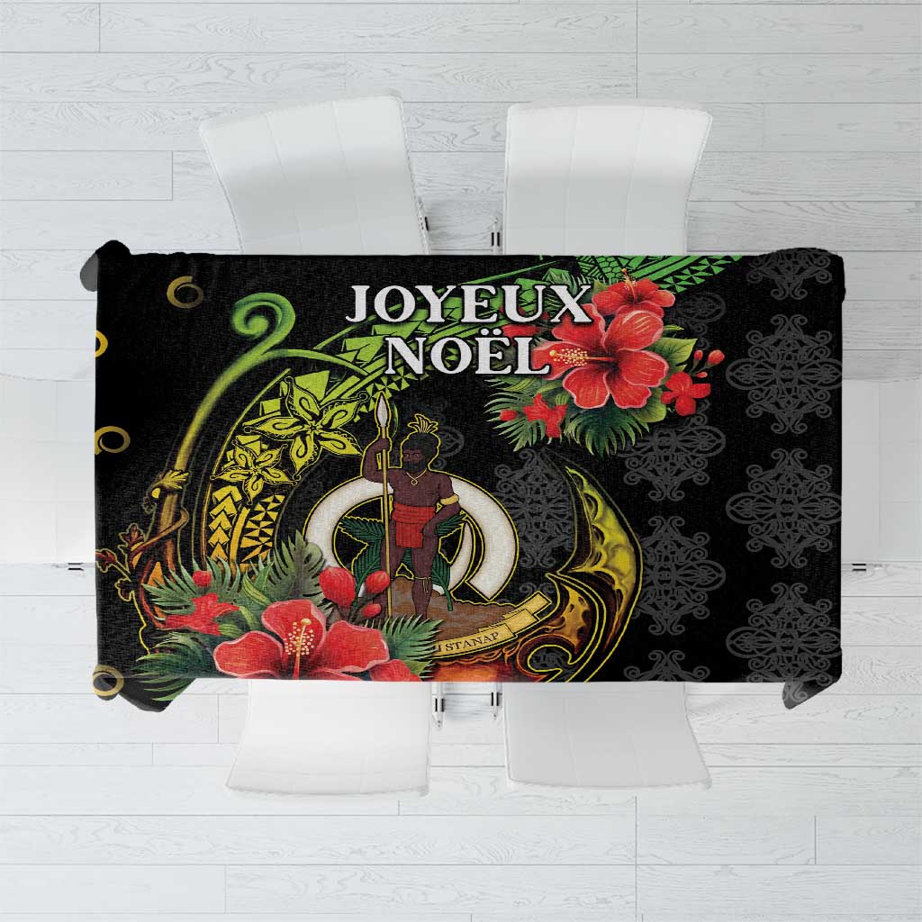 Love Vanuatu Christmas Tablecloth God Yumi Polynesian Tribal Pattern LT05 Black - Polynesian Pride