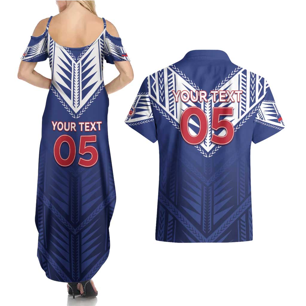 Super Toa Samoa Rugby Custom Couples Matching Summer Maxi Dress and Hawaiian Shirt Warrior Spirit LT05