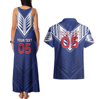 Super Toa Samoa Rugby Custom Couples Matching Tank Maxi Dress and Hawaiian Shirt Warrior Spirit LT05