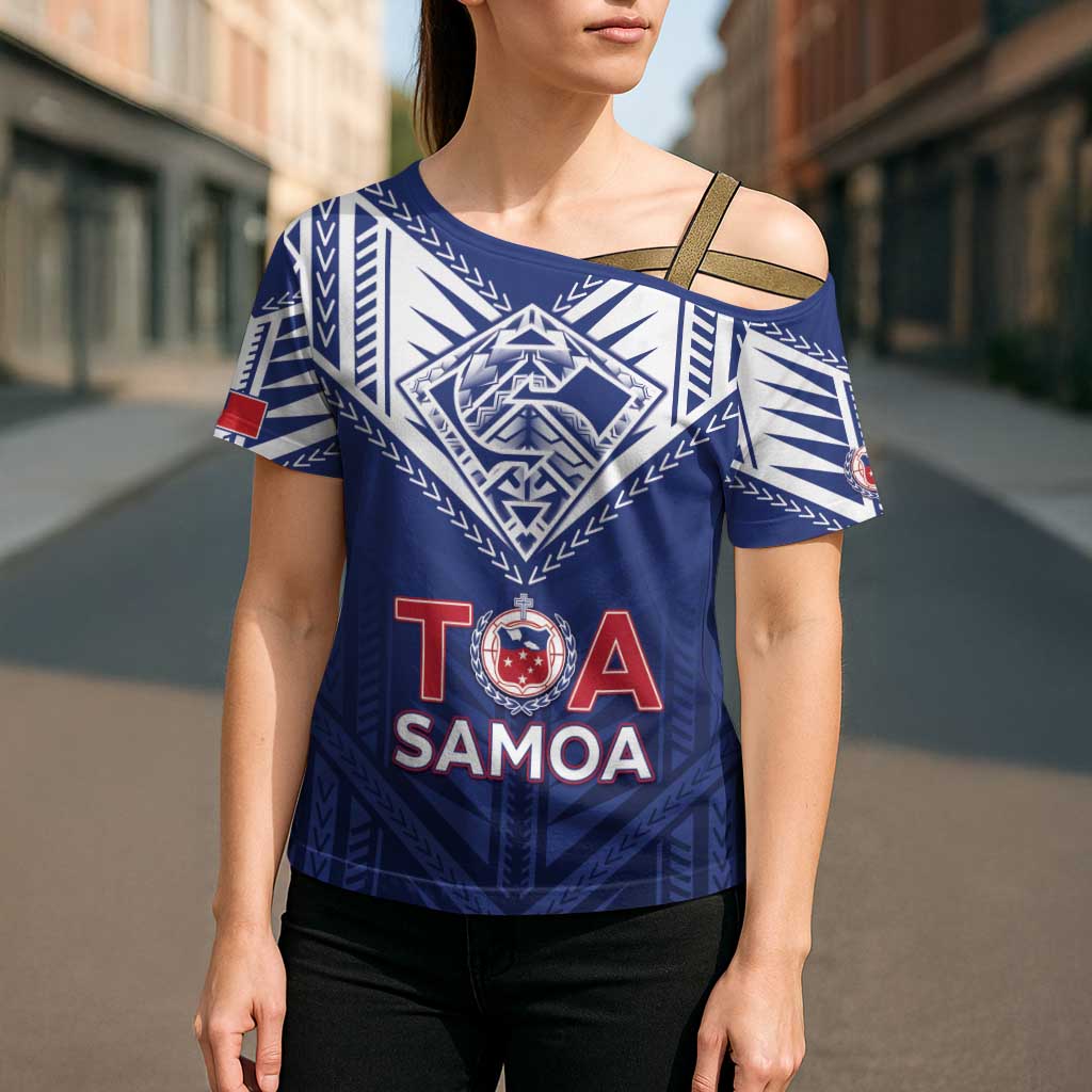 Super Toa Samoa Rugby Custom Cross Shoulder Shirt Warrior Spirit LT05