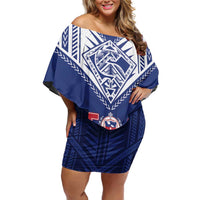 Super Toa Samoa Rugby Custom Family Matching Off Shoulder Short Dress and Hawaiian Shirt Warrior Spirit LT05