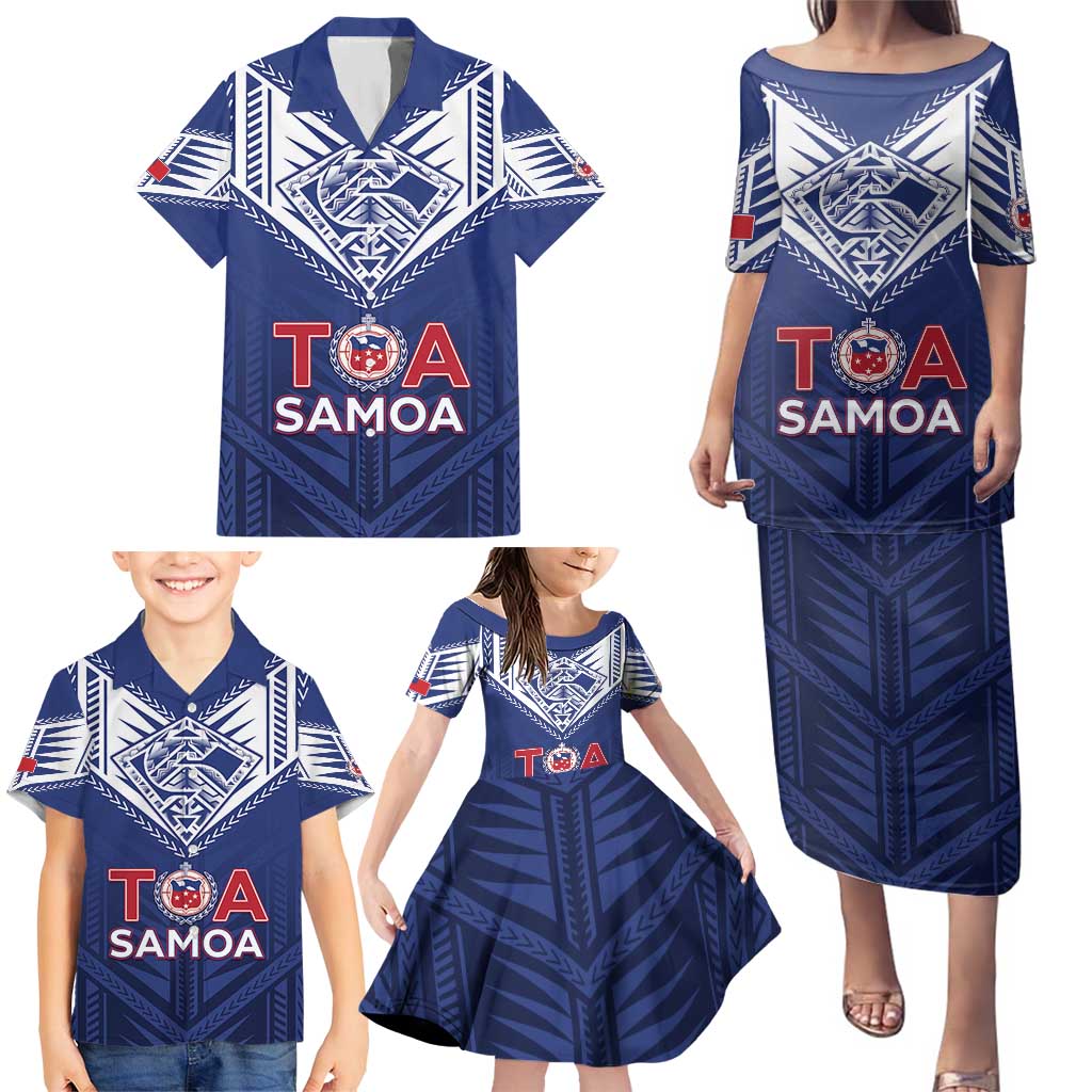 Super Toa Samoa Rugby Custom Family Matching Puletasi and Hawaiian Shirt Warrior Spirit LT05
