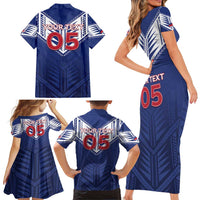 Super Toa Samoa Rugby Custom Family Matching Short Sleeve Bodycon Dress and Hawaiian Shirt Warrior Spirit LT05