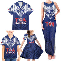 Super Toa Samoa Rugby Custom Family Matching Tank Maxi Dress and Hawaiian Shirt Warrior Spirit LT05