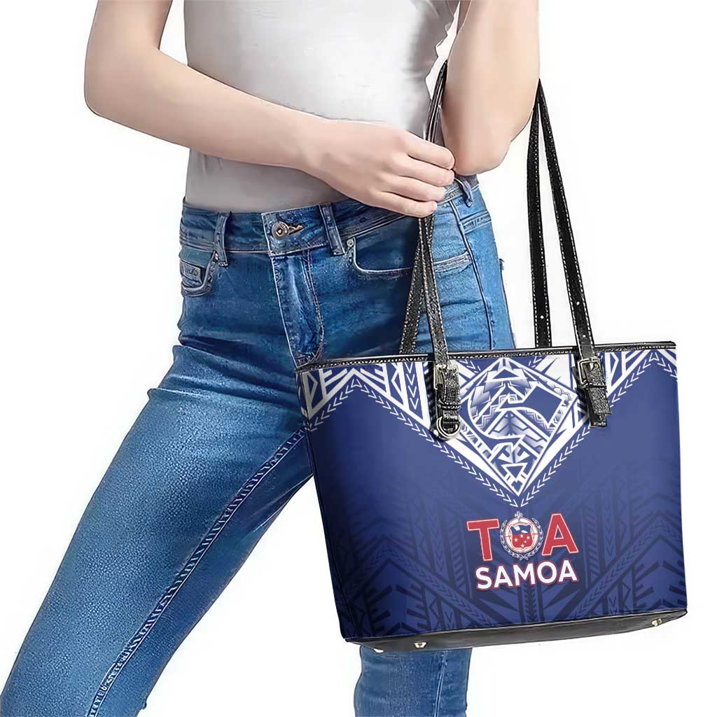 Super Toa Samoa Rugby Leather Tote Bag Warrior Spirit LT05