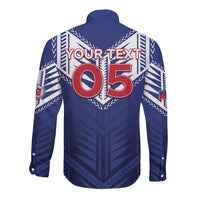 Super Toa Samoa Rugby Custom Long Sleeve Button Shirt Warrior Spirit LT05
