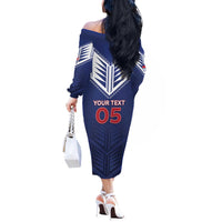 Super Toa Samoa Rugby Custom Off The Shoulder Long Sleeve Dress Warrior Spirit LT05