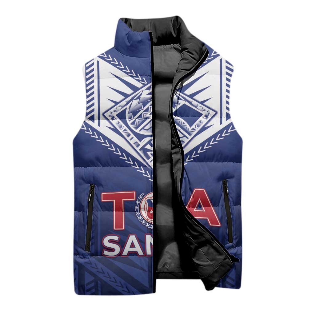 Super Toa Samoa Rugby Custom Sleeveless Puffer Jacket Warrior Spirit LT05