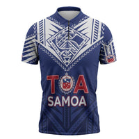 Super Toa Samoa Rugby Custom Zipper Polo Shirt Warrior Spirit LT05
